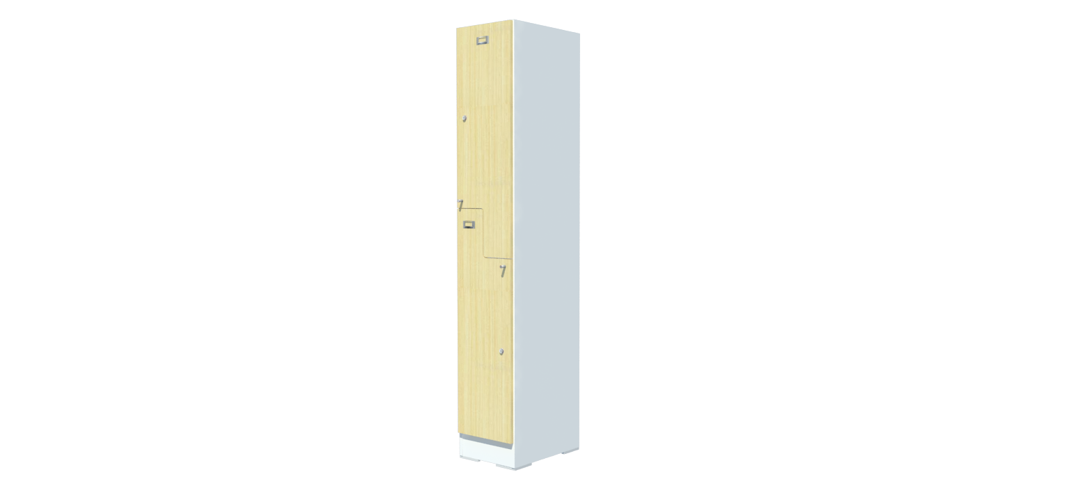 ตู้ล็อคเกอร์ไม้ตัวแซ็ด กันชื้น 2 ช่อง รุ่น HMR-12Z
